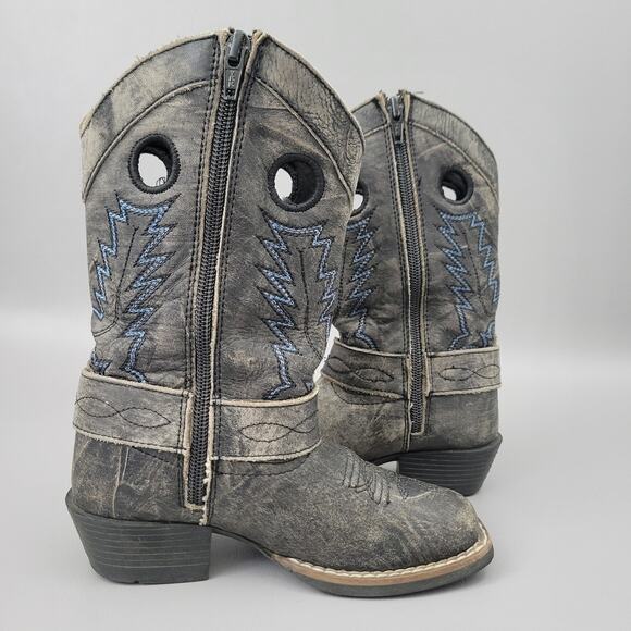 Smoky Mountain Redwood Boot Distressed Leather Kids Cowboy Harness Size 10.5 - Picture 2 of 10